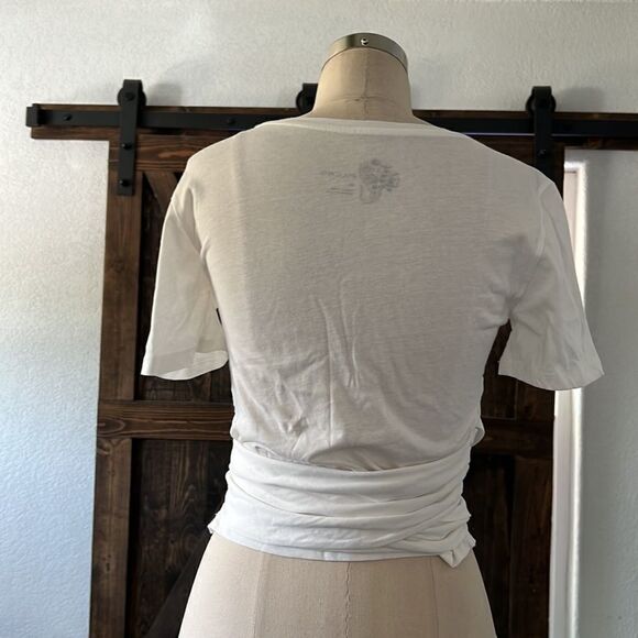 NWT Anthroplogie Pilcro Tie-Front Top White Size X-Small - Picture 7 of 12